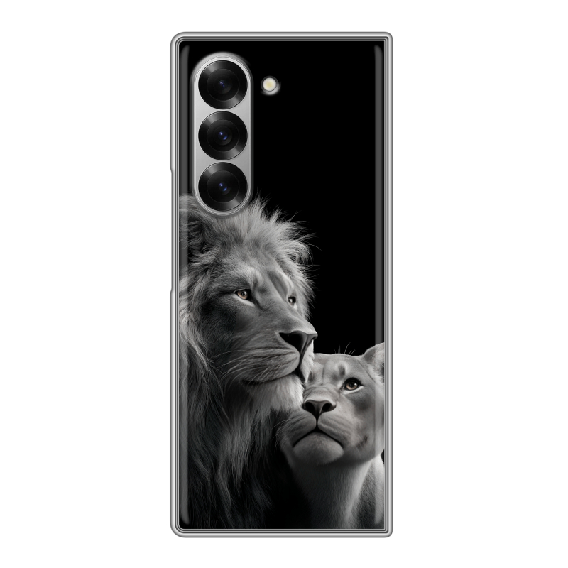 Пластиковый чехол на Samsung Galaxy Z Fold 6 с принтом Лев кошки Пластиковый чехол на Samsung Galaxy Z Fold 6 с принтом Лев кошки