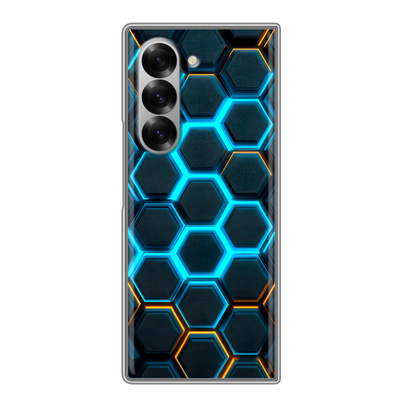 Пластиковый чехол на Samsung Galaxy Z Fold 6 с принтом Неоновые соты Пластиковый чехол на Samsung Galaxy Z Fold 6 с принтом Неоновые соты