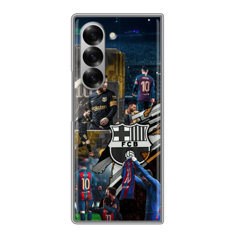 Пластиковый чехол на Samsung Galaxy Z Fold 6 с принтом Messi Barcelona Пластиковый чехол на Samsung Galaxy Z Fold 6 с принтом Messi Barcelona
