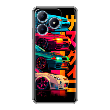 Силиконовый чехол на Realme C63 с принтом Гоночные машины Силиконовый чехол на Realme C63 с принтом Гоночные машины