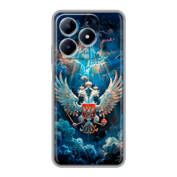 Силиконовый чехол на Realme C63 с принтом Герб флаг России Силиконовый чехол на Realme C63 с принтом Герб флаг России