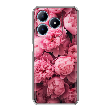 Силиконовый чехол на Realme C63 с принтом цветы пионы Силиконовый чехол на Realme C63 с принтом цветы пионы