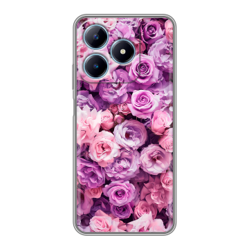 Силиконовый чехол на Realme C63 с принтом лавандовые розы Силиконовый чехол на Realme C63 с принтом лавандовые розы
