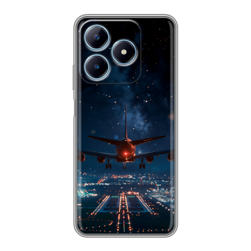 Силиконовый чехол на Realme C63 с принтом самолет Силиконовый чехол на Realme C63 с принтом самолет