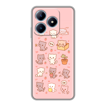 Силиконовый чехол на Realme C63 с принтом Hello Kitty Хелоу Кити