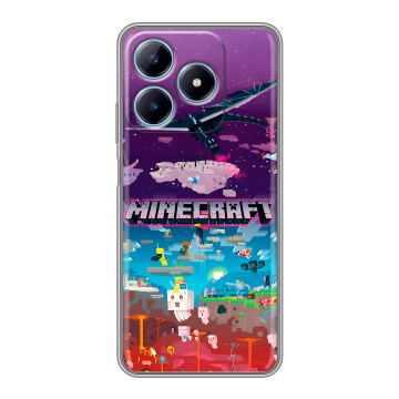 Силиконовый чехол на Realme C63 с принтом Майнкрафт Minecraft Силиконовый чехол на Realme C63 с принтом Майнкрафт Minecraft