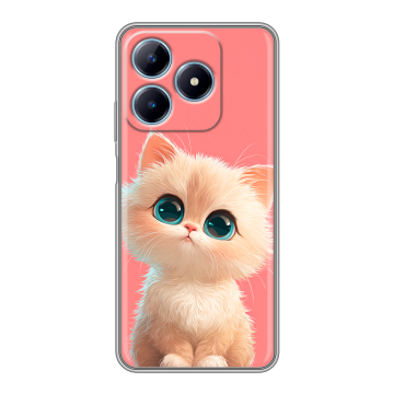 Силиконовый чехол на Realme C63 с принтом Розовый котенок Силиконовый чехол на Realme C63 с принтом Розовый котенок