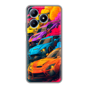 Силиконовый чехол на Realme C63 с принтом Тачки Силиконовый чехол на Realme C63 с принтом Тачки