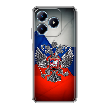 Силиконовый чехол на Realme C63 с принтом Флаг России