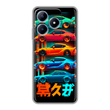 Силиконовый чехол на Realme C63 с принтом машины тачки Силиконовый чехол на Realme C63 с принтом машины тачки