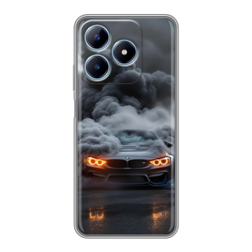 Силиконовый чехол на Realme C63 с принтом BMW БМВ