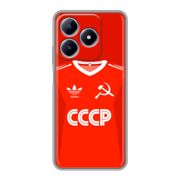 Силиконовый чехол на Realme C63 с принтом Флаг Герб СССР Силиконовый чехол на Realme C63 с принтом Флаг Герб СССР