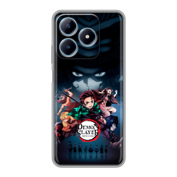 Силиконовый чехол на Realme C63 с принтом Demon Slayer Клинок рассекающий демонов