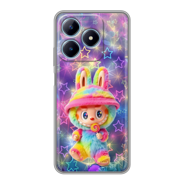 Силиконовый чехол на Realme C63 с принтом Labubu Лабубу