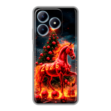 Силиконовый чехол на Realme C63 с принтом Новый год Силиконовый чехол на Realme C63 с принтом Новый год