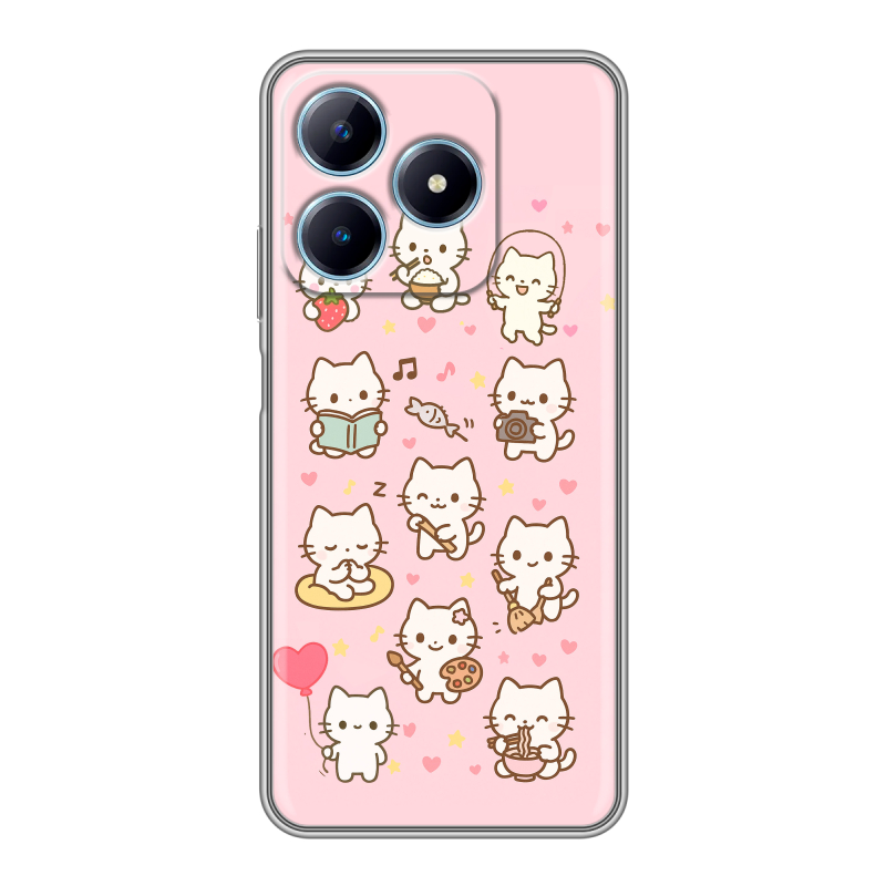 Силиконовый чехол на Realme C63 с принтом Hello Kitty Хелоу Кити Силиконовый чехол на Realme C63 с принтом Hello Kitty Хелоу Кити