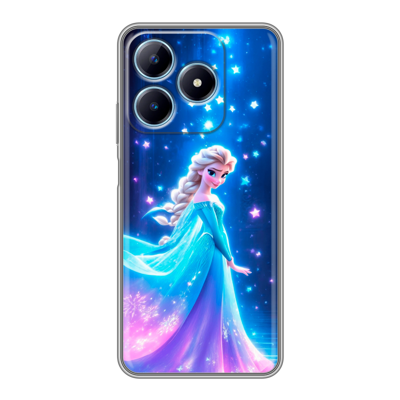 Силиконовый чехол на Realme C63 с принтом Холодное сердце Frozen Силиконовый чехол на Realme C63 с принтом Холодное сердце Frozen