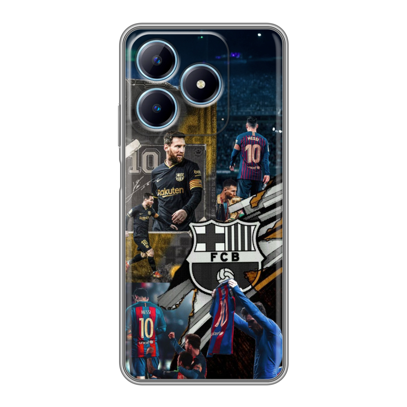 Силиконовый чехол на Realme C63 с принтом Messi Barcelona Силиконовый чехол на Realme C63 с принтом Messi Barcelona