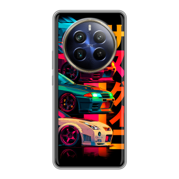 Силиконовый чехол на Realme 12 4G с принтом Гоночные машины
