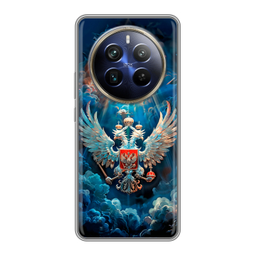 Силиконовый чехол на Realme 12 4G с принтом Герб флаг России