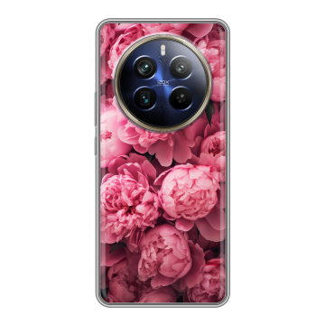 Силиконовый чехол на Realme 12 4G с принтом цветы пионы