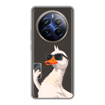 Силиконовый чехол на Realme 12 4G с принтом утка в очках
