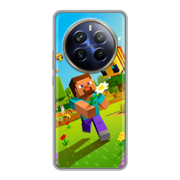 Силиконовый чехол на Realme 12 4G с принтом Майнкрафт Minecraft Силиконовый чехол на Realme 12 4G с принтом Майнкрафт Minecraft