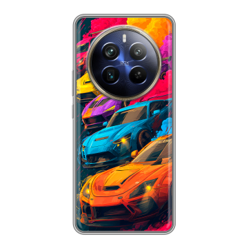 Силиконовый чехол на Realme 12 4G с принтом Тачки
