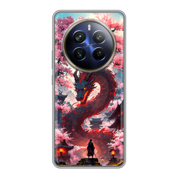 Силиконовый чехол на Realme 12 4G с принтом Дракон Японский