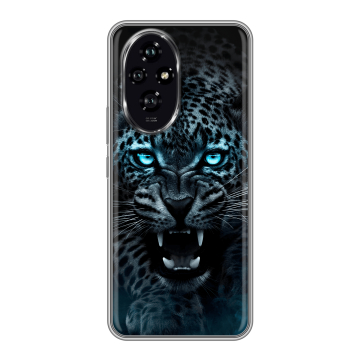 Силиконовый чехол на Honor 200 с принтом Темный леопард Силиконовый чехол на Honor 200 с принтом Темный леопард