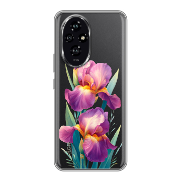 Силиконовый чехол на Honor 200 с принтом Цветы орхидеи