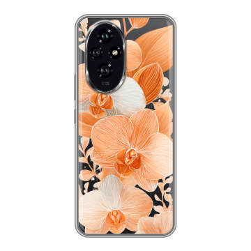 Силиконовый чехол на Honor 200 с принтом Бежевые цветы