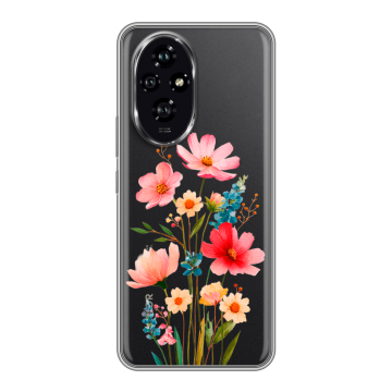 Силиконовый чехол на Honor 200 с принтом Цветы