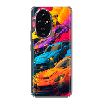 Силиконовый чехол на Honor 200 с принтом Тачки