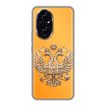 Силиконовый чехол на Honor 200 с принтом Герб Флаг России
