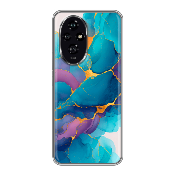 Силиконовый чехол на Honor 200 с принтом Мрамор блестки