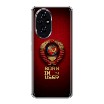 Силиконовый чехол на Honor 200 с принтом Флаг Герб СССР