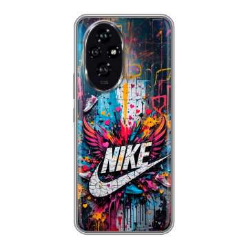 Силиконовый чехол на Honor 200 с принтом Nike Найк