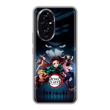 Силиконовый чехол на Honor 200 с принтом Demon Slayer Клинок рассекающий демонов