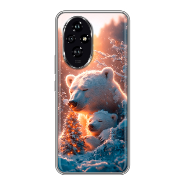 Силиконовый чехол на Honor 200 с принтом Новый год