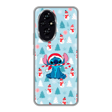 Силиконовый чехол на Honor 200 с принтом Стич Новый год