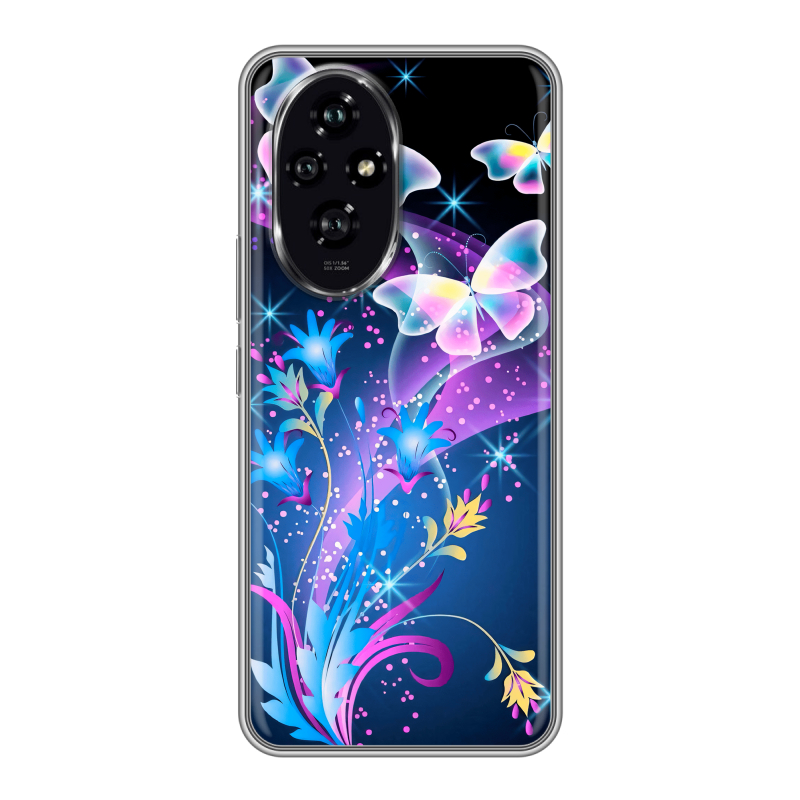 Силиконовый чехол на Honor 200 с принтом Бабочки Силиконовый чехол на Honor 200 с принтом Бабочки