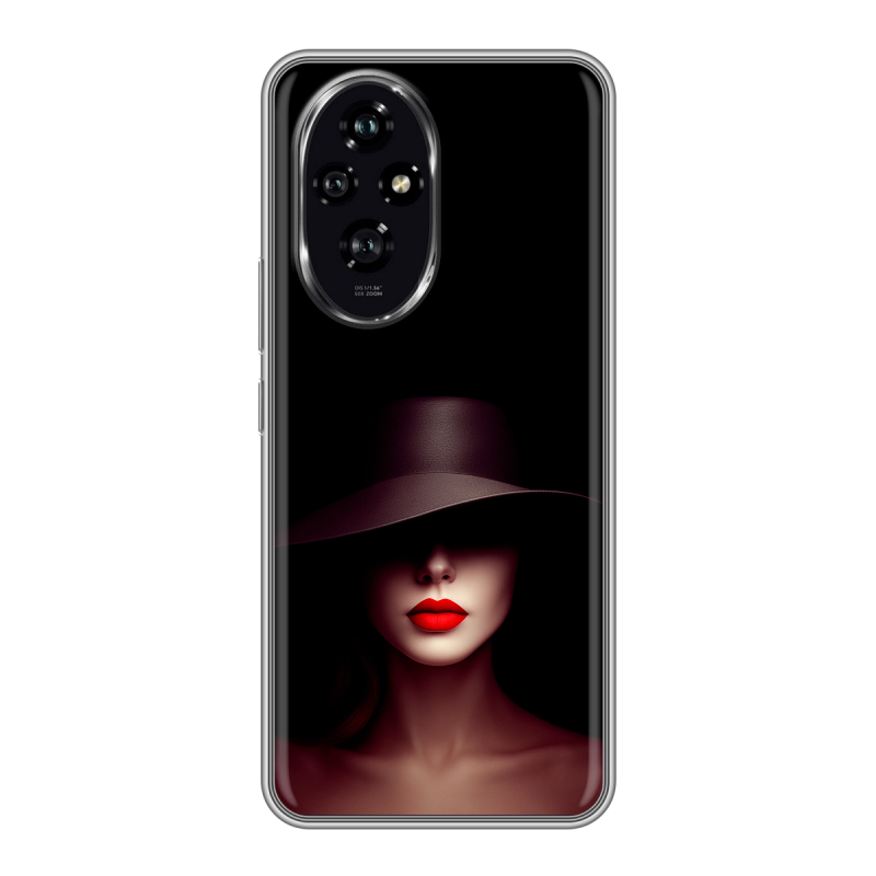Силиконовый чехол на Honor 200 с принтом Девушка в шляпе Силиконовый чехол на Honor 200 с принтом Девушка в шляпе