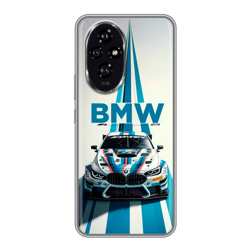 Силиконовый чехол на Honor 200 с принтом БМВ BMW Силиконовый чехол на Honor 200 с принтом БМВ BMW