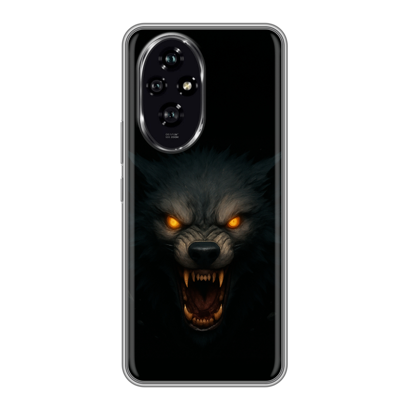 Силиконовый чехол на Honor 200 с принтом Волк Силиконовый чехол на Honor 200 с принтом Волк
