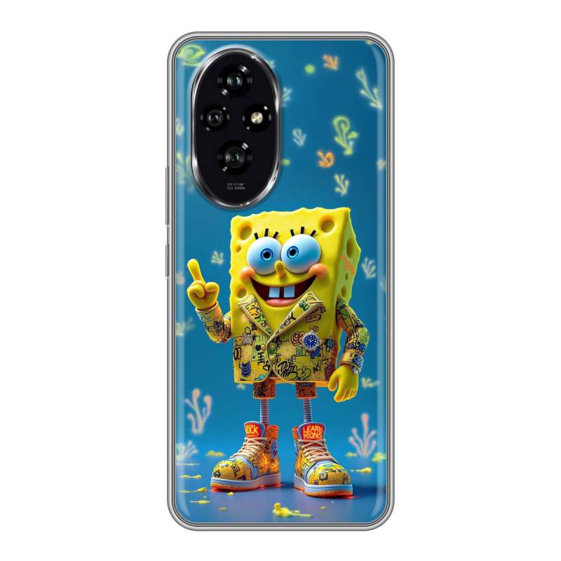 Силиконовый чехол на Honor 200 с принтом Спанч боб Спанчбоб Силиконовый чехол на Honor 200 с принтом Спанч боб Спанчбоб