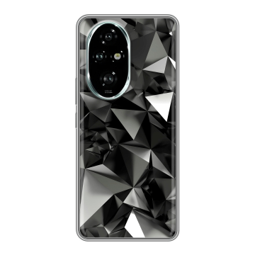 Силиконовый чехол на Honor 200 Pro с принтом Черные кристаллы Силиконовый чехол на Honor 200 Pro с принтом Черные кристаллы
