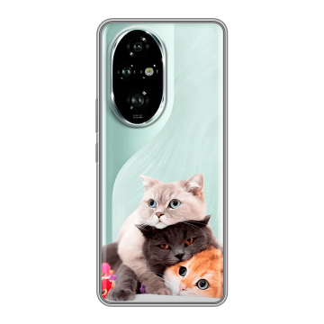 Силиконовый чехол на Honor 200 Pro с принтом Кошки Силиконовый чехол на Honor 200 Pro с принтом Кошки