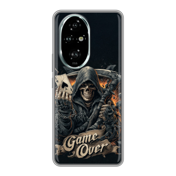 Силиконовый чехол на Honor 200 Pro с принтом Скелет карты Силиконовый чехол на Honor 200 Pro с принтом Скелет карты
