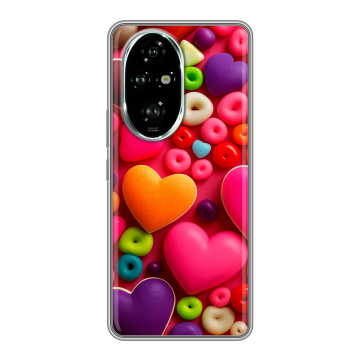 Силиконовый чехол на Honor 200 Pro с принтом Сердечки Силиконовый чехол на Honor 200 Pro с принтом Сердечки